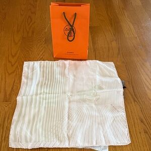 Hermes White and pink Scarf